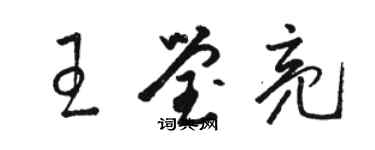 駱恆光王瑩亮草書個性簽名怎么寫