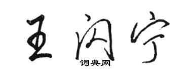 駱恆光王閃寧行書個性簽名怎么寫