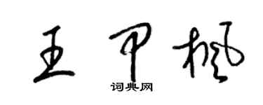 梁錦英王甲楓草書個性簽名怎么寫