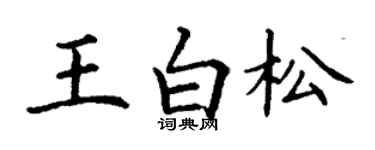 丁謙王白松楷書個性簽名怎么寫