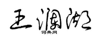 曾慶福王瀾湖草書個性簽名怎么寫