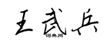 王正良王武兵行書個性簽名怎么寫