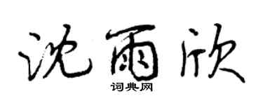 曾慶福沈雨欣行書個性簽名怎么寫