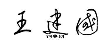 梁錦英王建國草書個性簽名怎么寫