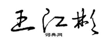 曾慶福王江彬草書個性簽名怎么寫