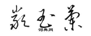 駱恆光嚴玉蘭草書個性簽名怎么寫