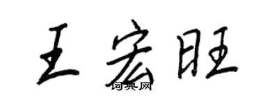 王正良王宏旺行書個性簽名怎么寫