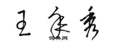 駱恆光王年秀草書個性簽名怎么寫