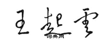 駱恆光王起雲草書個性簽名怎么寫