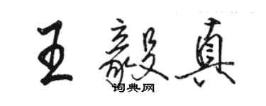 駱恆光王毅真行書個性簽名怎么寫