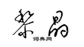 梁錦英黎晶草書個性簽名怎么寫