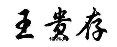 胡問遂王貴存行書個性簽名怎么寫