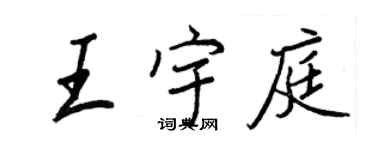 王正良王宇庭行書個性簽名怎么寫