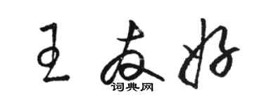 駱恆光王友好草書個性簽名怎么寫