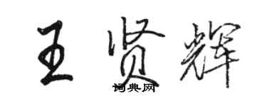 駱恆光王賢輝行書個性簽名怎么寫