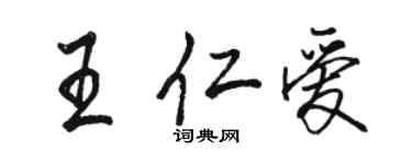 駱恆光王仁愛行書個性簽名怎么寫