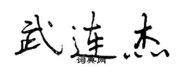 曾慶福武連傑行書個性簽名怎么寫