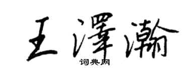 王正良王澤瀚行書個性簽名怎么寫