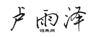 駱恆光盧雨澤行書個性簽名怎么寫