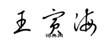 梁錦英王寅海草書個性簽名怎么寫