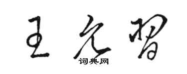 駱恆光王允習草書個性簽名怎么寫
