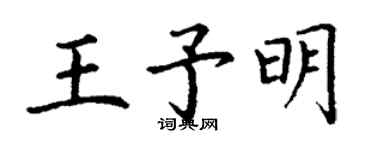丁謙王予明楷書個性簽名怎么寫
