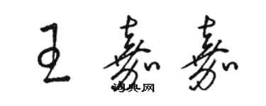 駱恆光王嘉嘉草書個性簽名怎么寫