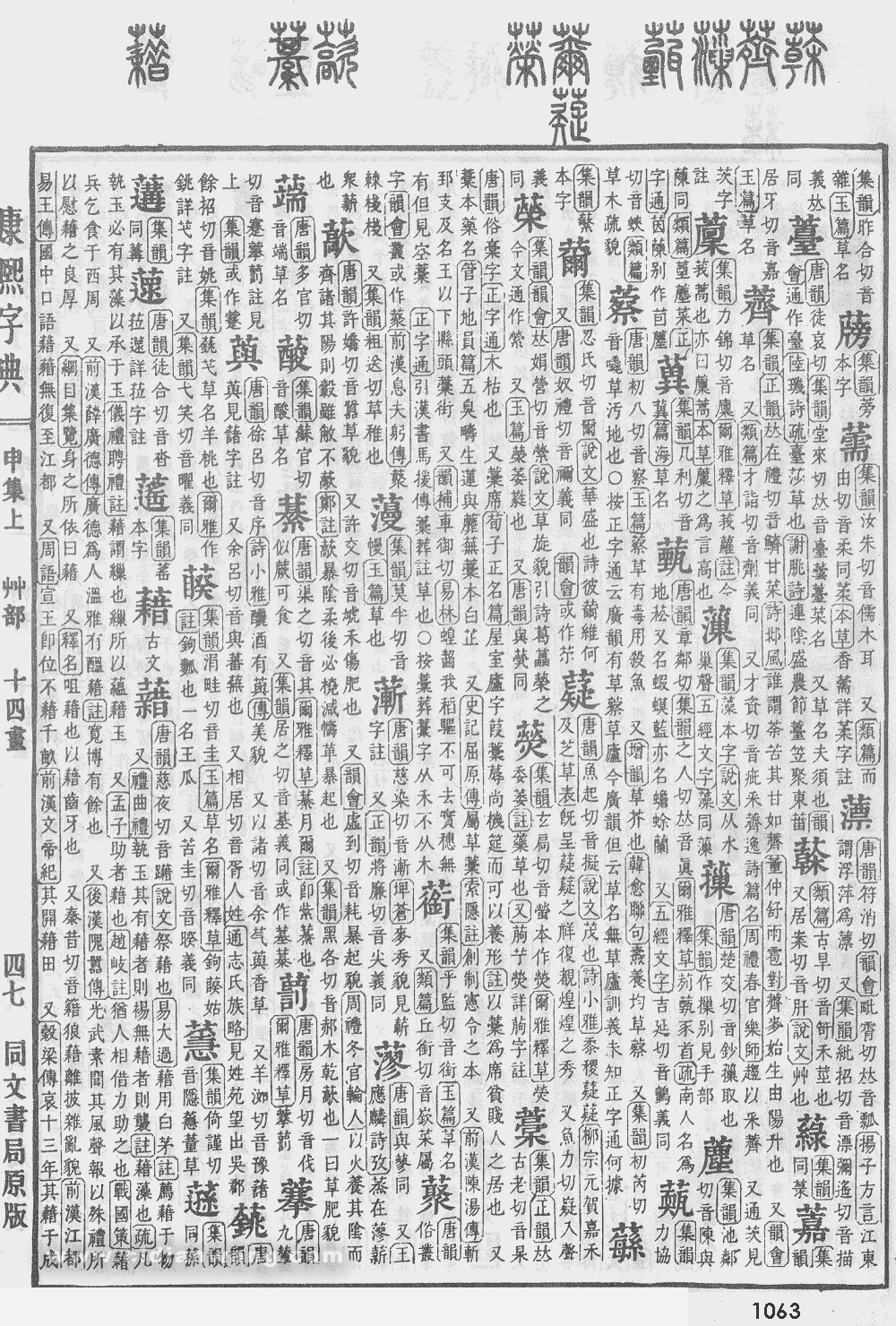 康熙字典掃描版第1063頁