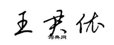 梁錦英王君依草書個性簽名怎么寫