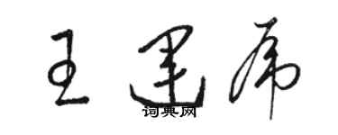 駱恆光王運虎草書個性簽名怎么寫