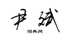 梁錦英尹斌草書個性簽名怎么寫