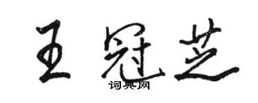 駱恆光王冠芝行書個性簽名怎么寫