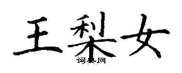 丁謙王梨女楷書個性簽名怎么寫