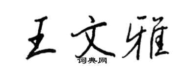 王正良王文雅行書個性簽名怎么寫