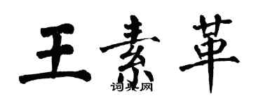 翁闓運王素革楷書個性簽名怎么寫
