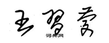 朱錫榮王習慶草書個性簽名怎么寫