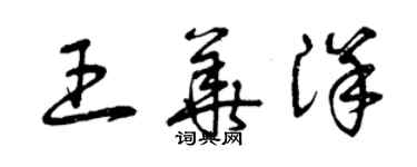 曾慶福王華洋草書個性簽名怎么寫