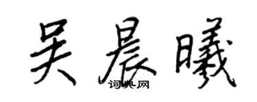 王正良吳晨曦行書個性簽名怎么寫