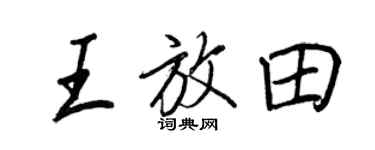 王正良王放田行書個性簽名怎么寫
