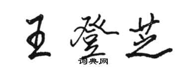 駱恆光王登芝行書個性簽名怎么寫