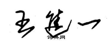 朱錫榮王進一草書個性簽名怎么寫