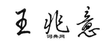 駱恆光王兆意行書個性簽名怎么寫