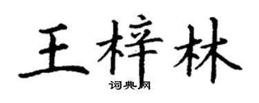 丁謙王梓林楷書個性簽名怎么寫