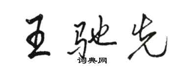 駱恆光王馳先行書個性簽名怎么寫