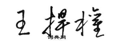 駱恆光王捍權草書個性簽名怎么寫