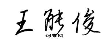 王正良王能俊行書個性簽名怎么寫