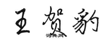 駱恆光王賀豹行書個性簽名怎么寫