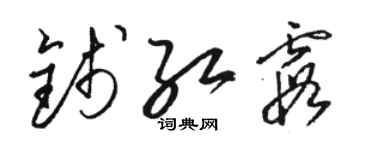 駱恆光錢紅霞草書個性簽名怎么寫