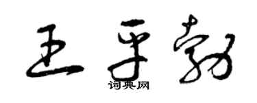 曾慶福王平勃草書個性簽名怎么寫