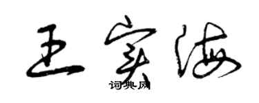 曾慶福王實海草書個性簽名怎么寫